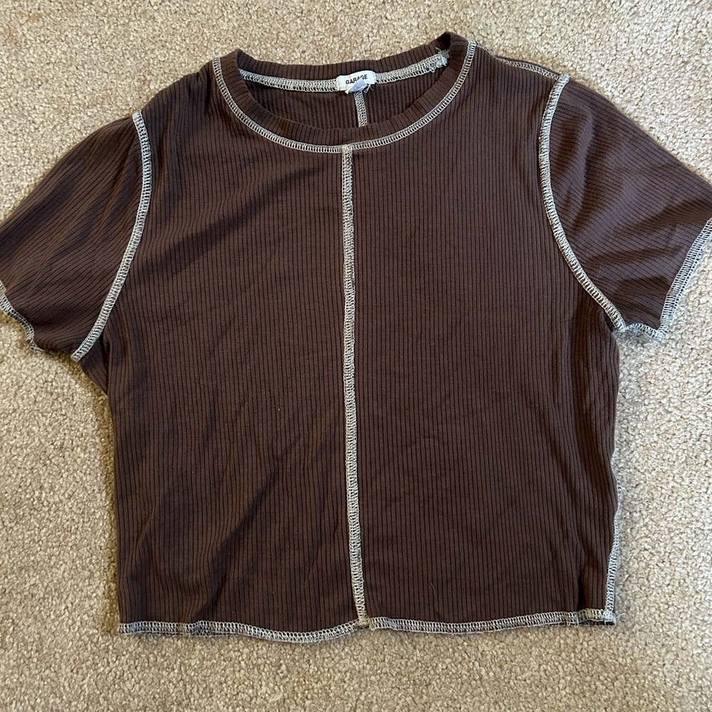 🍂garage brown crop top
